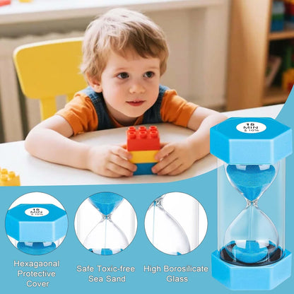 5 Minute Hourglass Sand Timer, Plastic Hexagon Hourglass Sand Clock 5 Min, Reloj De Arena 5 Minutos,Unbreakable Green Hour Glass Sandglass for Classroom Games Kitchen (Green)