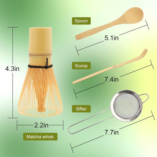 Matcha Whisk Set,Matcha Whisk,Matcha Set,Bamboo Whisk,Matcha Kit,Chasen Matcha Stirrer,Made from 100% Natural Bamboo,Durable and perfect for making matcha tea