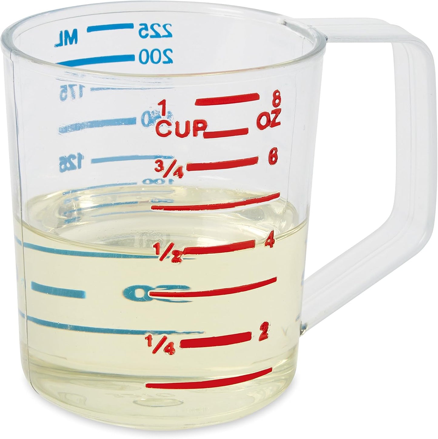 Bouncer Clear Measuring Cup, 1-Cup /0.25-Quart, Clear, Strong Food Grade, Easy Read for Liquid/Dry Ingredients, for Home/Professional Kitchen