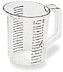 Bouncer Clear Measuring Cup, 1-Cup /0.25-Quart, Clear, Strong Food Grade, Easy Read for Liquid/Dry Ingredients, for Home/Professional Kitchen