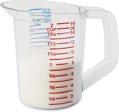 Bouncer Clear Measuring Cup, 1-Cup /0.25-Quart, Clear, Strong Food Grade, Easy Read for Liquid/Dry Ingredients, for Home/Professional Kitchen