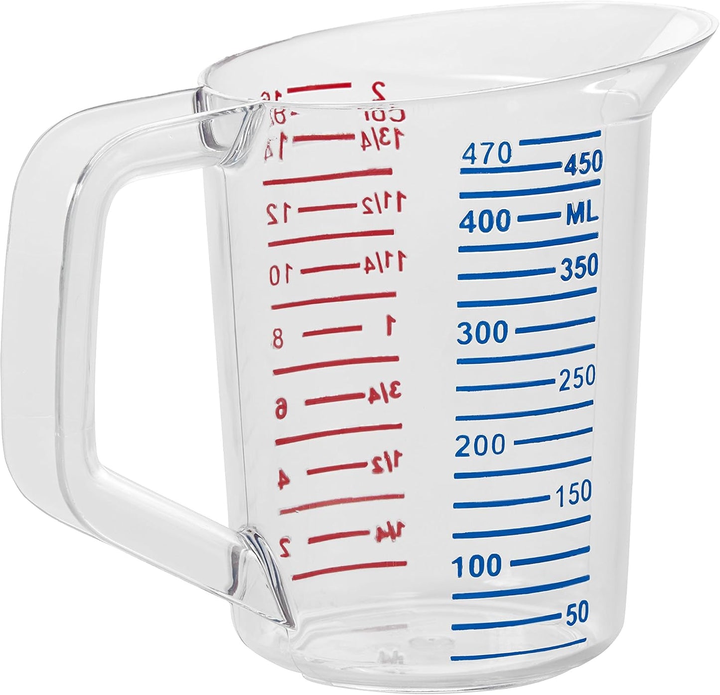 Bouncer Clear Measuring Cup, 1-Cup /0.25-Quart, Clear, Strong Food Grade, Easy Read for Liquid/Dry Ingredients, for Home/Professional Kitchen