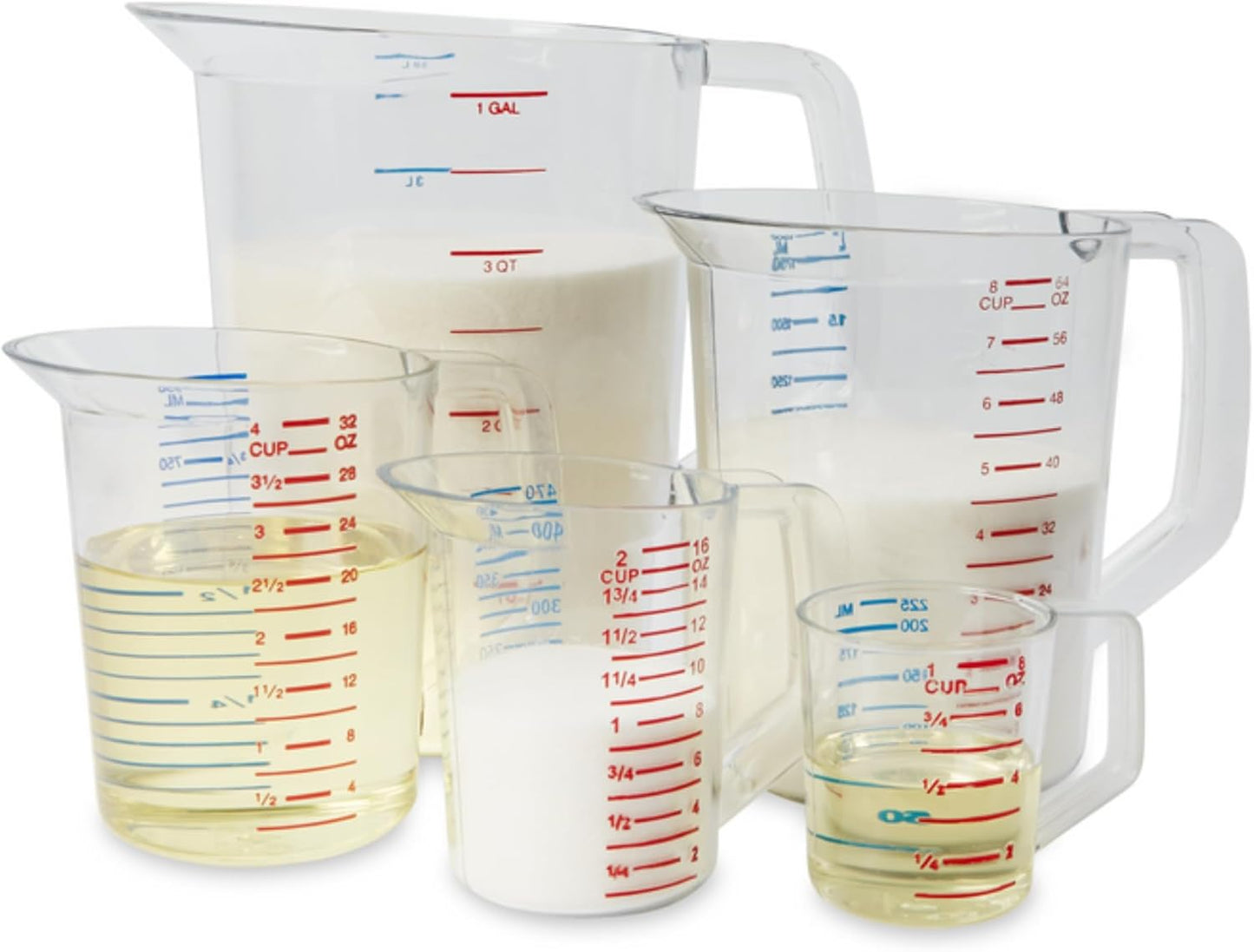 Bouncer Clear Measuring Cup, 1-Cup /0.25-Quart, Clear, Strong Food Grade, Easy Read for Liquid/Dry Ingredients, for Home/Professional Kitchen