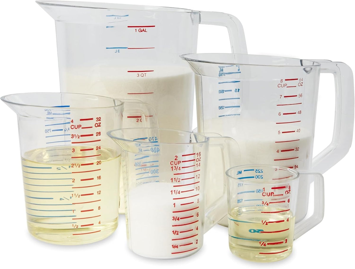 Bouncer Clear Measuring Cup, 1-Cup /0.25-Quart, Clear, Strong Food Grade, Easy Read for Liquid/Dry Ingredients, for Home/Professional Kitchen