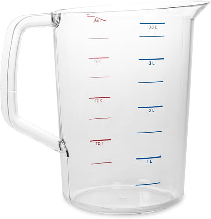 Bouncer Clear Measuring Cup, 1-Cup /0.25-Quart, Clear, Strong Food Grade, Easy Read for Liquid/Dry Ingredients, for Home/Professional Kitchen