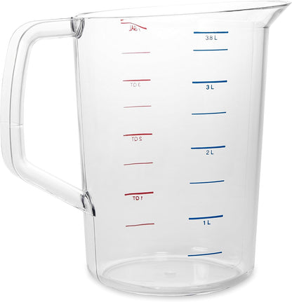 Bouncer Clear Measuring Cup, 1-Cup /0.25-Quart, Clear, Strong Food Grade, Easy Read for Liquid/Dry Ingredients, for Home/Professional Kitchen
