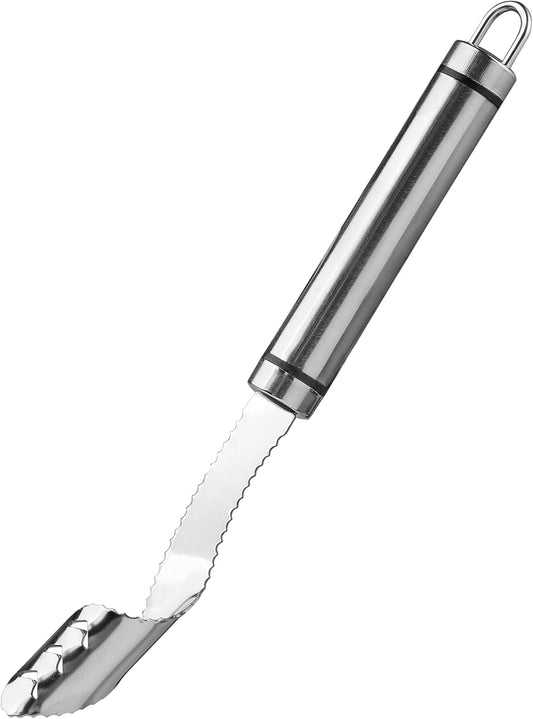 Jalapeno Pepper Corer Tool and Knife 2 in 1 - Stainless Steel Jalapeno Corer Tool with Handle - Pepper Corer and Deseeder for Seed - Pepper Seed Corer Remover Tool with Serrated Slice