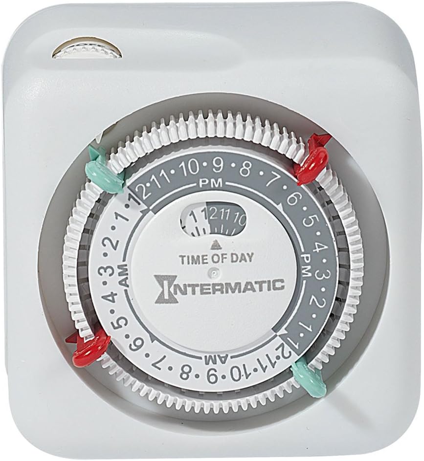 TN111K 15-Amp Indoor Timer - Versatile 24-Hour Control - Easy Manual Override and Single 2-Prong Design