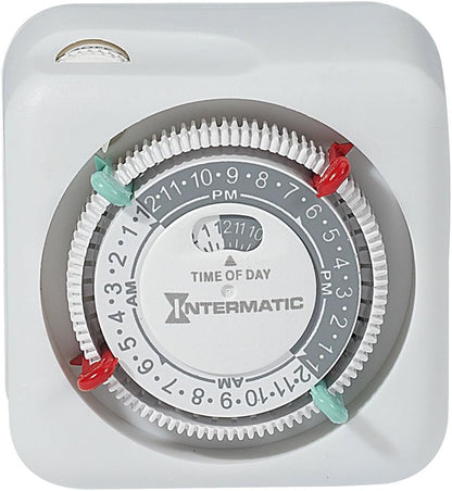 TN111K 15-Amp Indoor Timer - Versatile 24-Hour Control - Easy Manual Override and Single 2-Prong Design