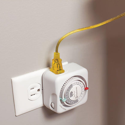 TN111K 15-Amp Indoor Timer - Versatile 24-Hour Control - Easy Manual Override and Single 2-Prong Design