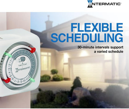 TN111K 15-Amp Indoor Timer - Versatile 24-Hour Control - Easy Manual Override and Single 2-Prong Design