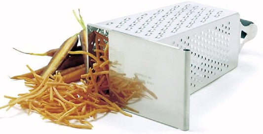 Silver Grip-EZ Stainless Steel Grater with Catcher, 10in/25.5cm