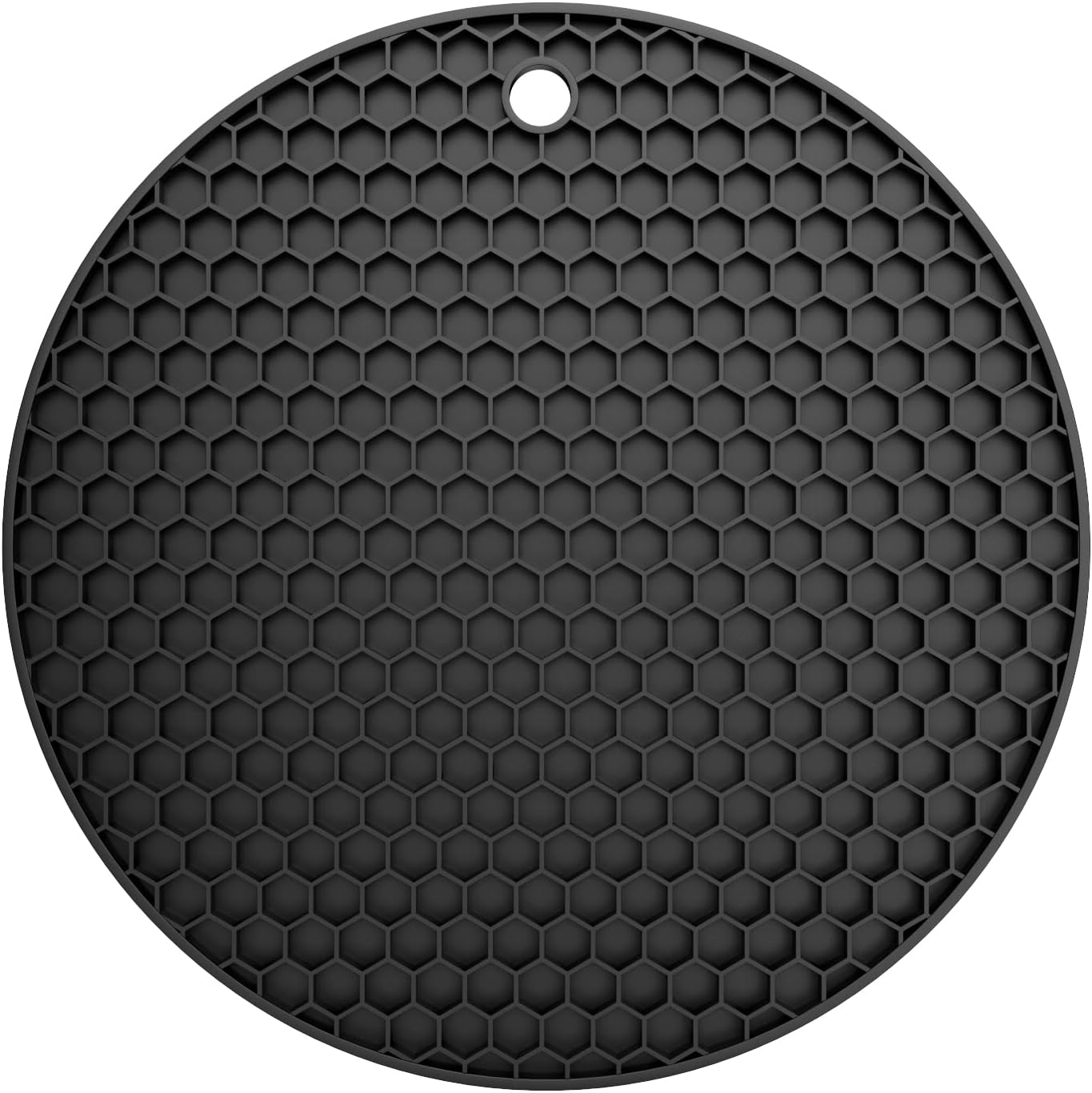 Silicone Trivet Mat — Heat Resistant 446°F Pot Holders for Hot Dishes, Non-Slip Hot Pads for Quartz & Granite Countertops, Multipurpose Kitchen Trivets, Black