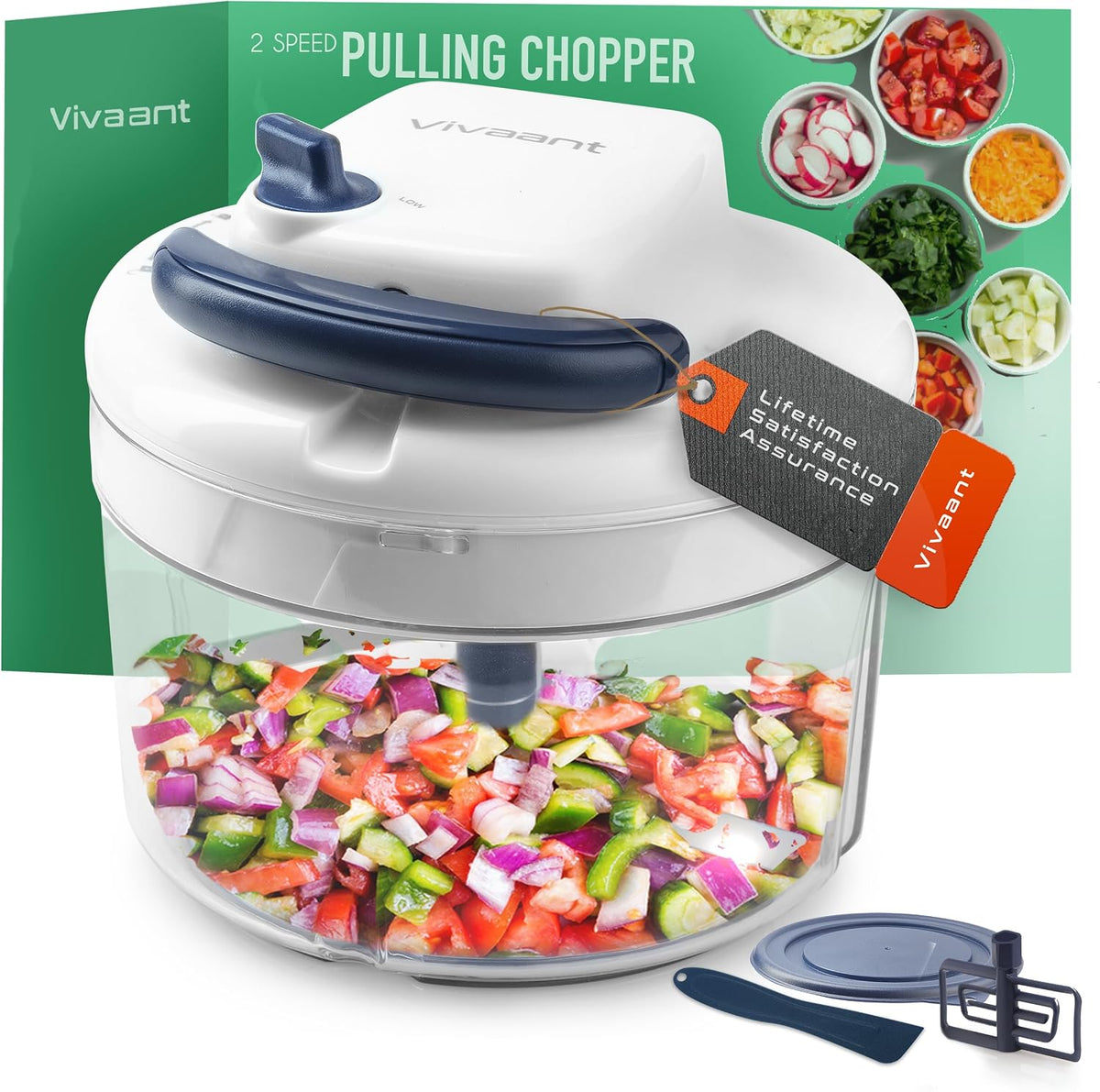 Mini Food Chopper and Onion Dicer, Small Hand Held Vegetable Cutter