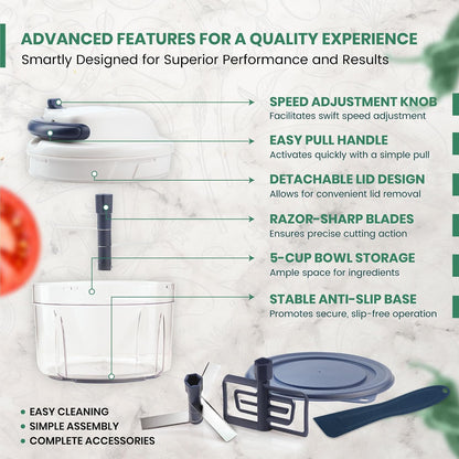 Mini Food Chopper and Onion Dicer, Small Hand Held Vegetable Cutter