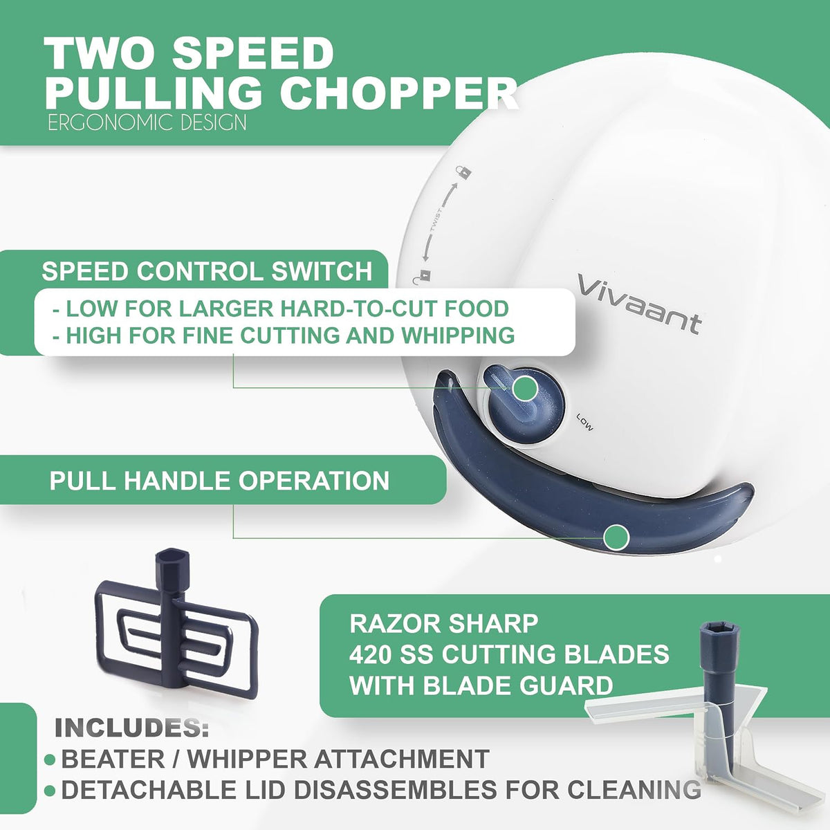 Mini Food Chopper and Onion Dicer, Small Hand Held Vegetable Cutter