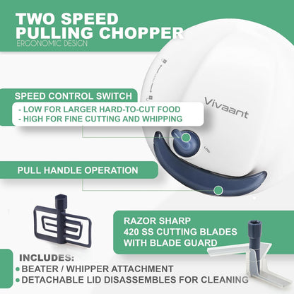 Mini Food Chopper and Onion Dicer, Small Hand Held Vegetable Cutter