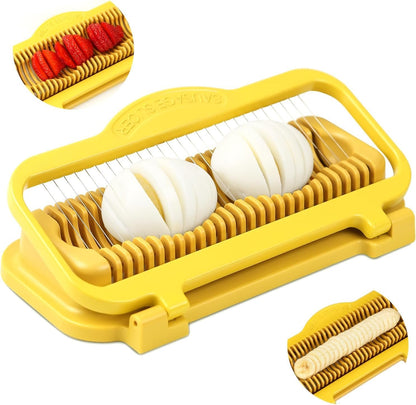 Larger Egg Slicer for Hard Boiled Eggs Banana Slicer, Aluminium & Stainless Steel Wires Strawberry slicer Multipurpose Heavy Duty Dishwasher Safe Banana Cutter slicer