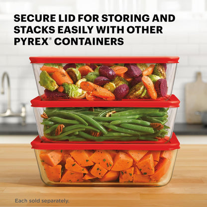 Simply Store Glass Food Storage Container, Snug Fit Non-Toxic Plastic BPA-Free Lids, Freezer Dishwasher Microwave Safe, 11 Cup