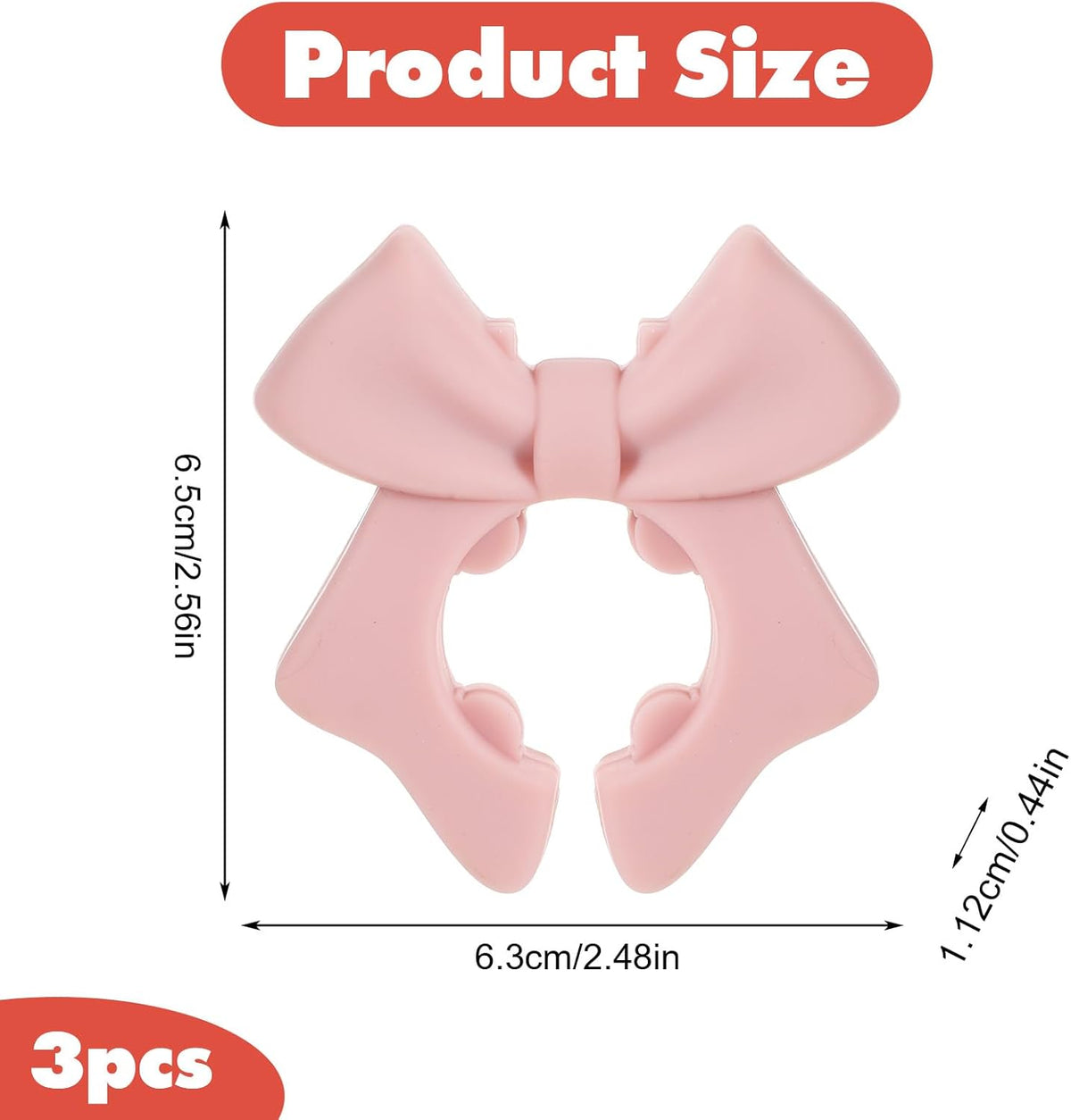 3Pcs Spoon Holder for Pot, Bowknot Silicone Spoon Pot Pan Holder | Pink Bow Pots Clip Rest for Cooking, Heat Resistance Non-Slip Cute Stove Top Spatula Holders