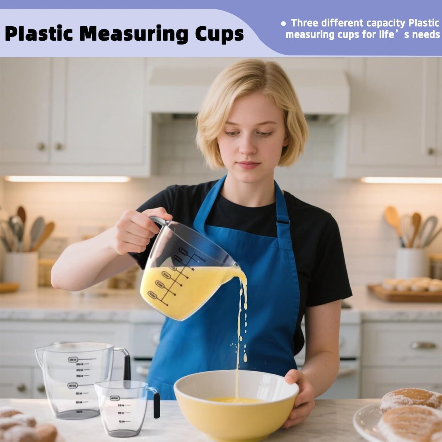 Stainless Steel Measuring Cups and Spoons Set, 6 Stainless Steel Measuring Cups, 7 Measuring Spoons & 1 Leveler, 3 Plastic Measuring Cup with 1 Measuring Conversion Chart