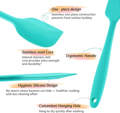 9-Piece Silicone Spatula Set with Brush & Jar Scrapers