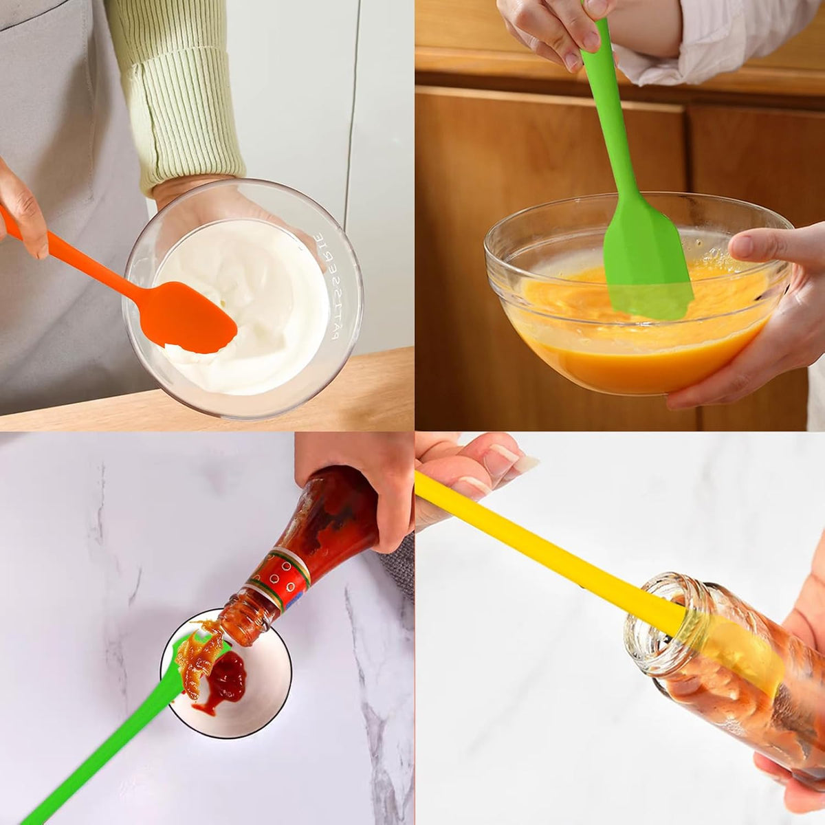 9-Piece Silicone Spatula Set with Brush & Jar Scrapers