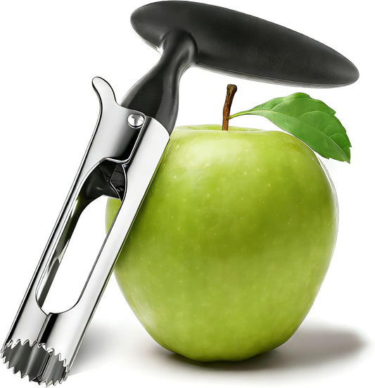 Apple Corer, Comfortable Handle and Sharp Serrated Blade Apple Core Remover, Sturdy and Easy to Use for Apple and Pear Core, Dishwasher Safe - Black