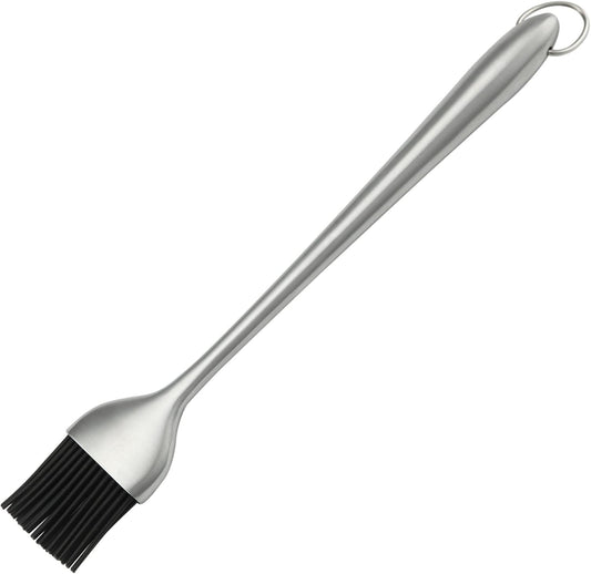 Heavy-duty BBQ Basting Brush - Silicone Bristles with 12 Inch Stainless Steel Handle - Make Grilling Easy - 5 Year Guarantee