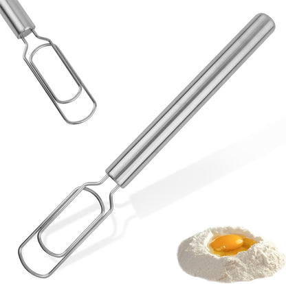 Danish Dough Whisk, 12" Stainless Steel Sourdough Mixer Tool for Sourdough Starter, Bread Whisk Tool for Pizza Bread Cake Mixing & Cooking(COLOR:Silver)