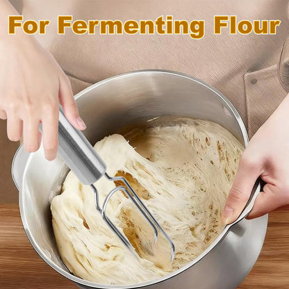 Danish Dough Whisk, 12" Stainless Steel Sourdough Mixer Tool for Sourdough Starter, Bread Whisk Tool for Pizza Bread Cake Mixing & Cooking(COLOR:Silver)