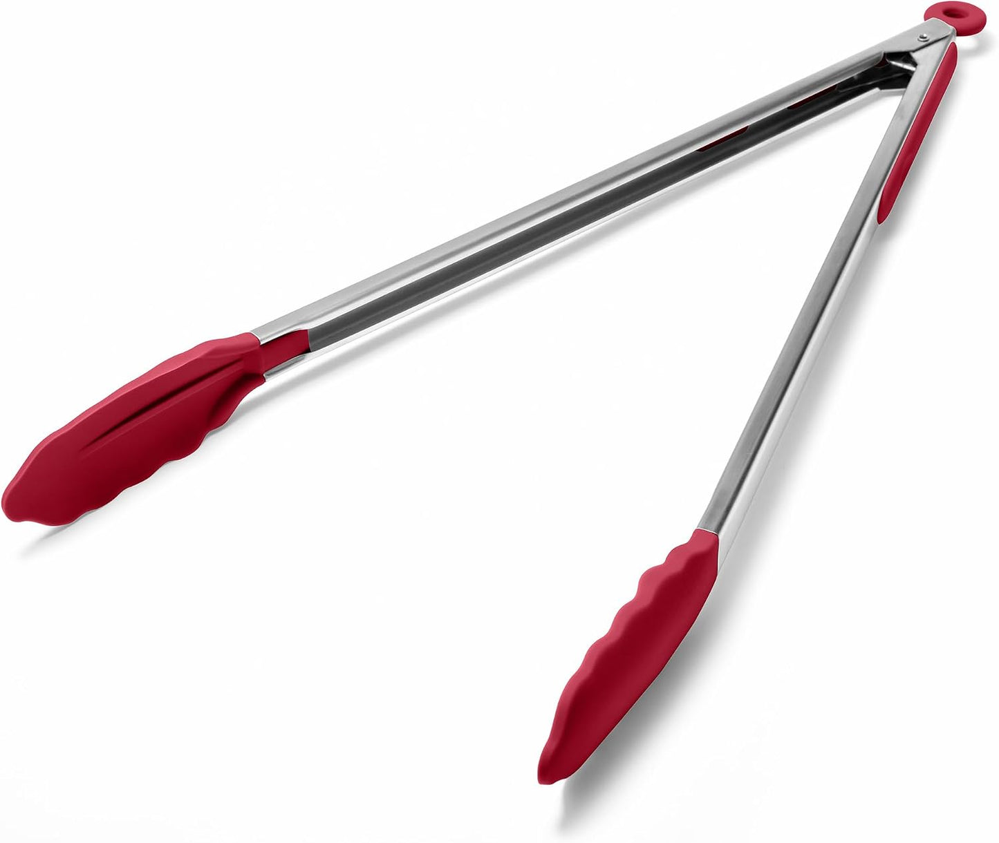 Kitchen Tongs with Silicone Tips for Cooking Serving (3Pcs, Navy) | 600°F Heat Resistant Food Tong, Heavy Duty Stainless Steel Locking Tong for BBQ, Grilling Steak, Salad, Toast, Pasta