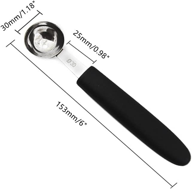 Stainless Steel Fruit Melon Baller Spoon Cutter, Heavy Duty Design Ice Cream Scooper Cookie Scoop with Comfortable Grip Handle