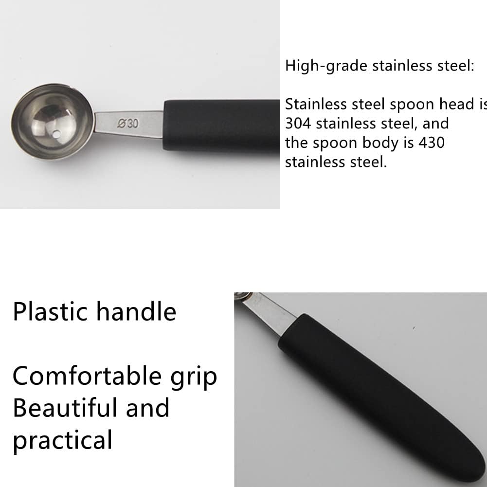 Stainless Steel Fruit Melon Baller Spoon Cutter, Heavy Duty Design Ice Cream Scooper Cookie Scoop with Comfortable Grip Handle