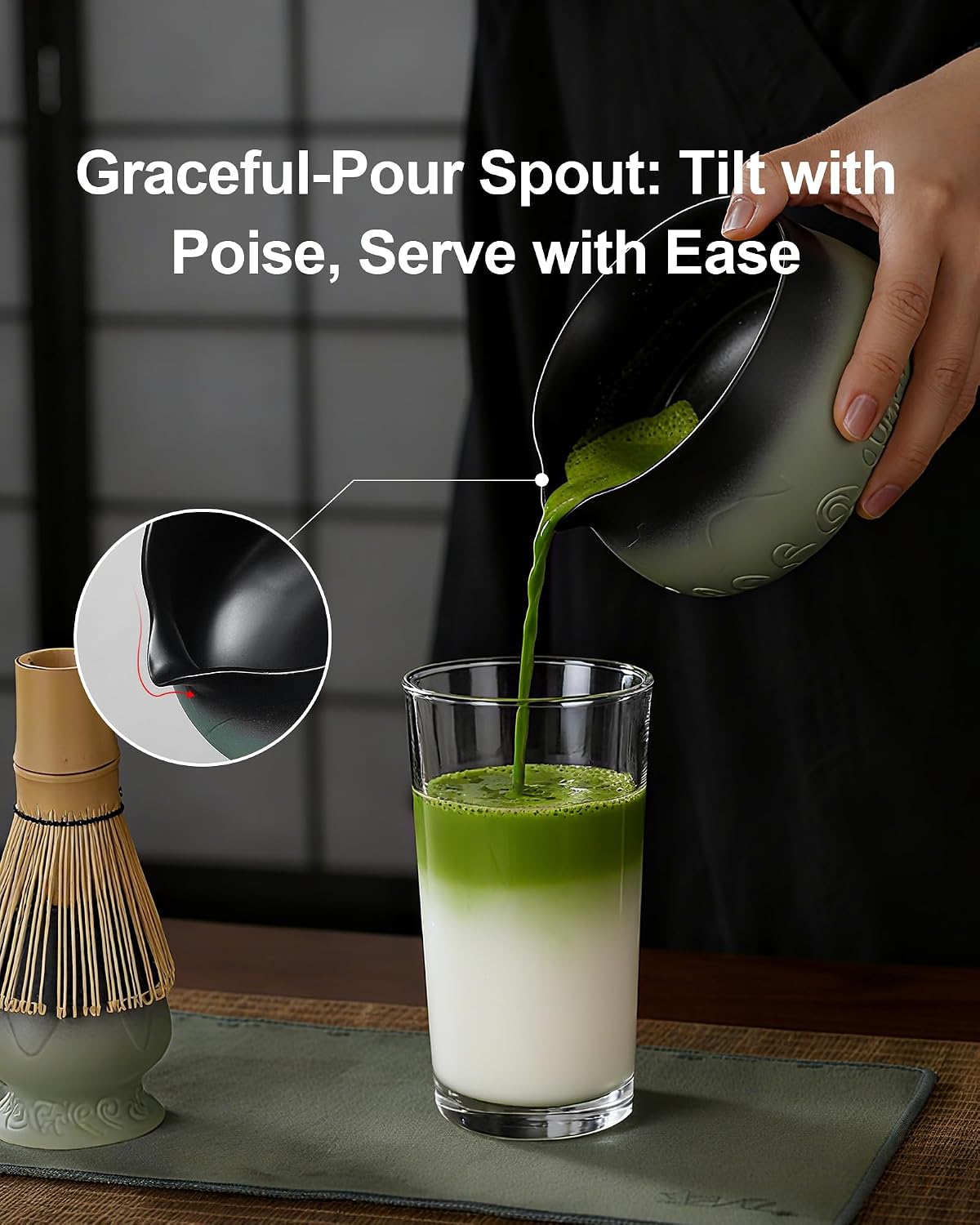 ZENS Premium Matcha Whisk Set, Matcha Kit with Matcha Tools, Pink