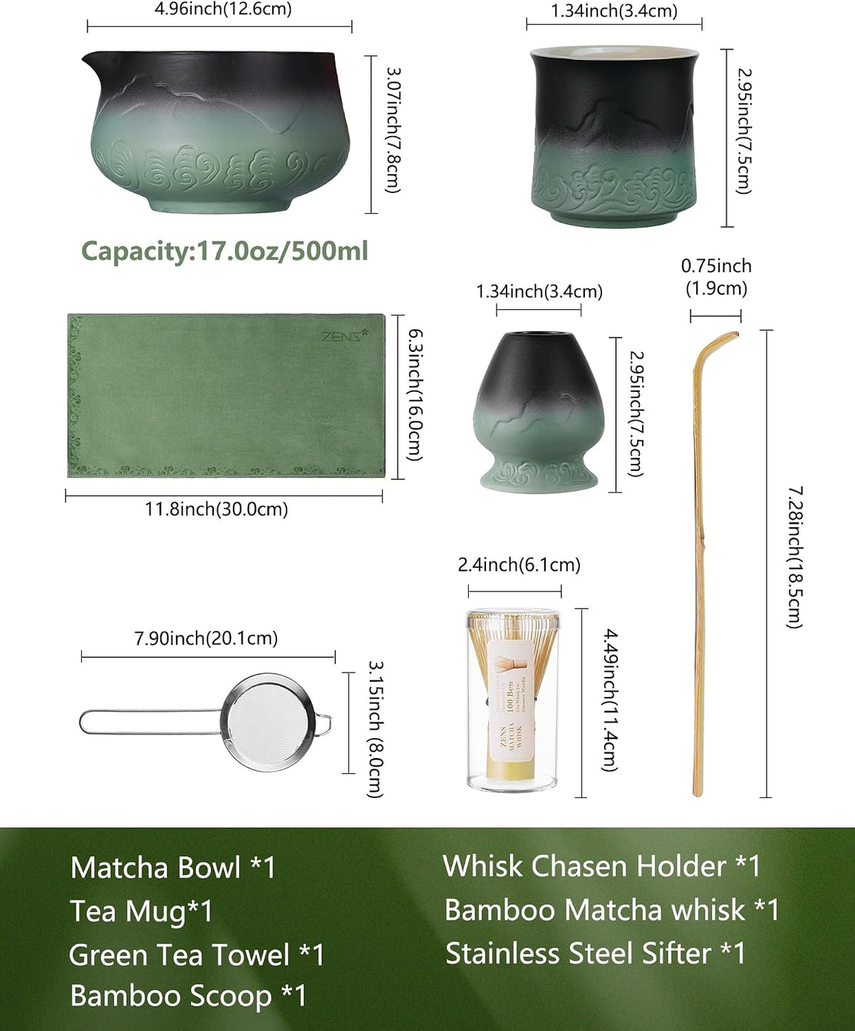 ZENS Premium Matcha Whisk Set, Matcha Kit with Matcha Tools, Pink
