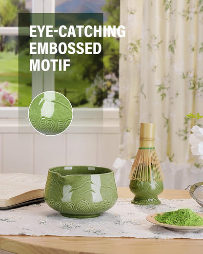 ZENS Premium Matcha Whisk Set, Matcha Kit with Matcha Tools, Pink
