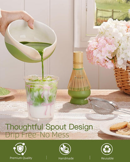 ZENS Premium Matcha Whisk Set, Matcha Kit with Matcha Tools, Pink