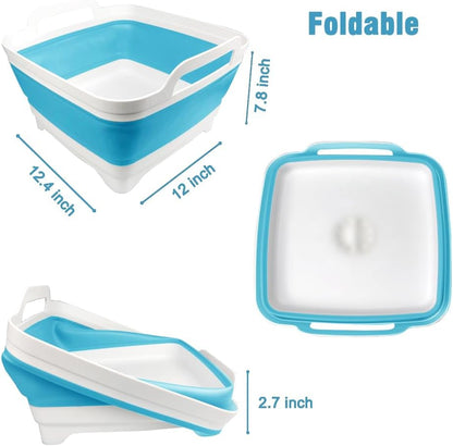 Collapsible Dish Basin, Washing Basin for 9L large Capacity, Pink