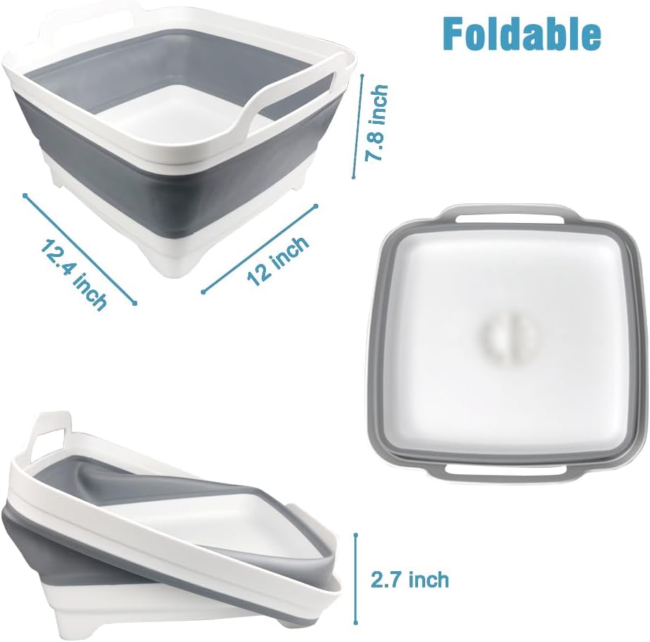Collapsible Dish Basin, Washing Basin for 9L large Capacity, Pink