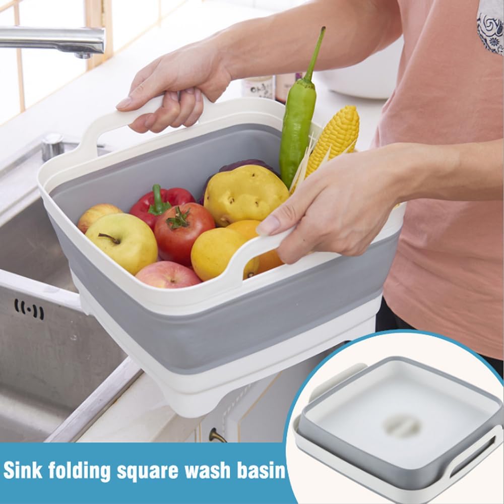 Collapsible Dish Basin, Washing Basin for 9L large Capacity, Pink