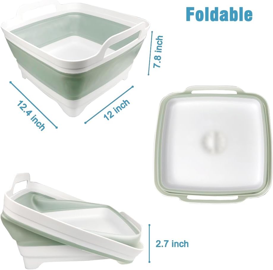 Collapsible Dish Basin, Washing Basin for 9L large Capacity, Pink