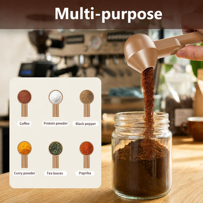 Coffee Scoop with Funnel for Reusable K Cup, 2 TBSP Measuring Spoon | Mess-Free Funnel Design, Sliding Leveler for Precise 2 TBSP, Long Handle for Coffee, Protein Powder & Tea (1-Pack)