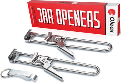 Oleex Jar Opener for Weak Hands with Keychain Bottle Cap Opener. Easy Jar Opener for Seniors with Arthritis or Kids Jar Openers. Jar Gripper Tight Lid Opener and Bottle Opener Kitchen Gadgets