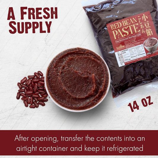 3 Packs Red Bean Paste - Fine Sweetened Adzuki Bean Paste for Desserts, Buns, Pastry Filling, Mochi - For Chinese, Japanese & Korean Foods - No Additives or Preservatives