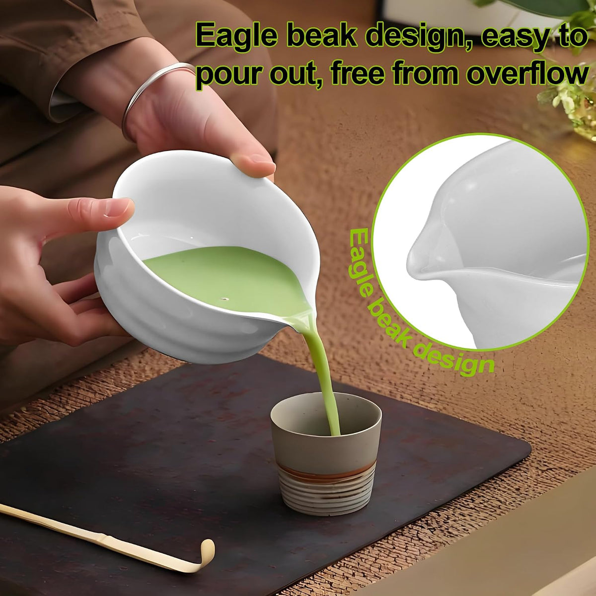 Matcha Whisk Set with Matcha Bowl, Matcha Bamboo Whisk, Scoop, Sifter, Matcha Whisk Holder Unique Gifts for Women/Men Mom/Dad, Birthday Gift for Friend/Family