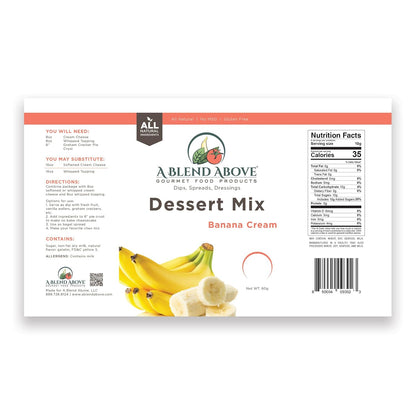 Banana Cream No-Bake Dessert Mix, 3 Pack, No-Bake Cheesecake, Fruit Dip, Dessert Mix, Bagel Topping, Frosting, Cheesecake Filling, Quick and Easy to Make, Makes 16 Ounces, Cream Cheese