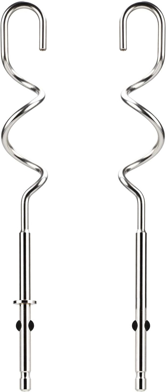 2pcs 990143000 Mixer Dough Hook for Hamilton, Stainless Steel Hand Mixer Replacement Beaters Attachments Dough Hook Accessories Compatible with Hamilton Beach 62630R 62632R 62633R