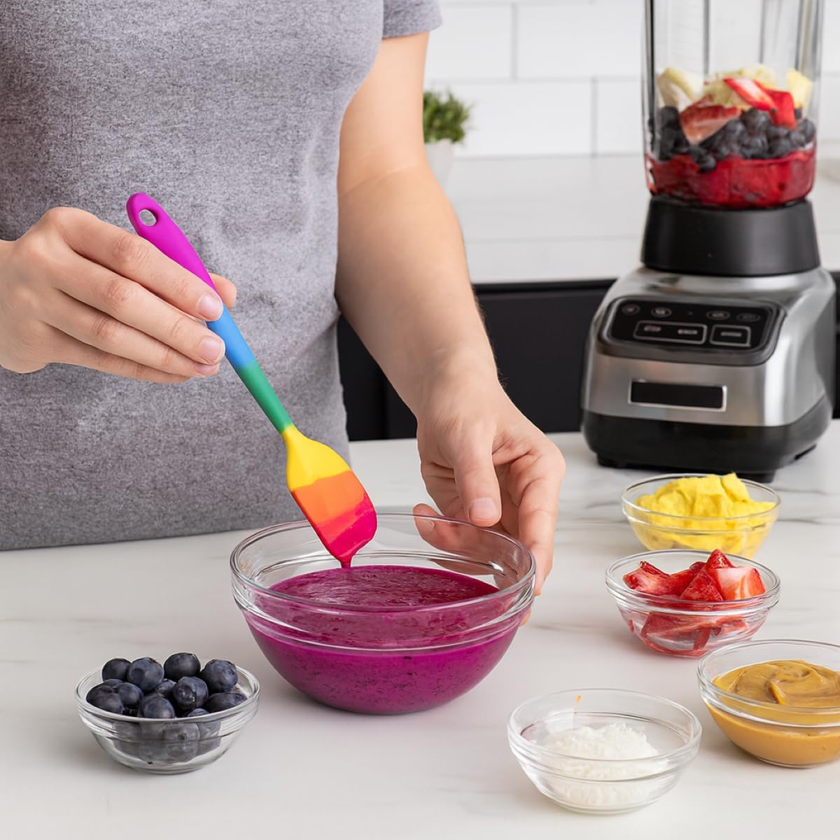 Cooking With Pride Non-Stick Pastry Brush, Heat-Safe Silicone With Iron Core, 8.5-Inch