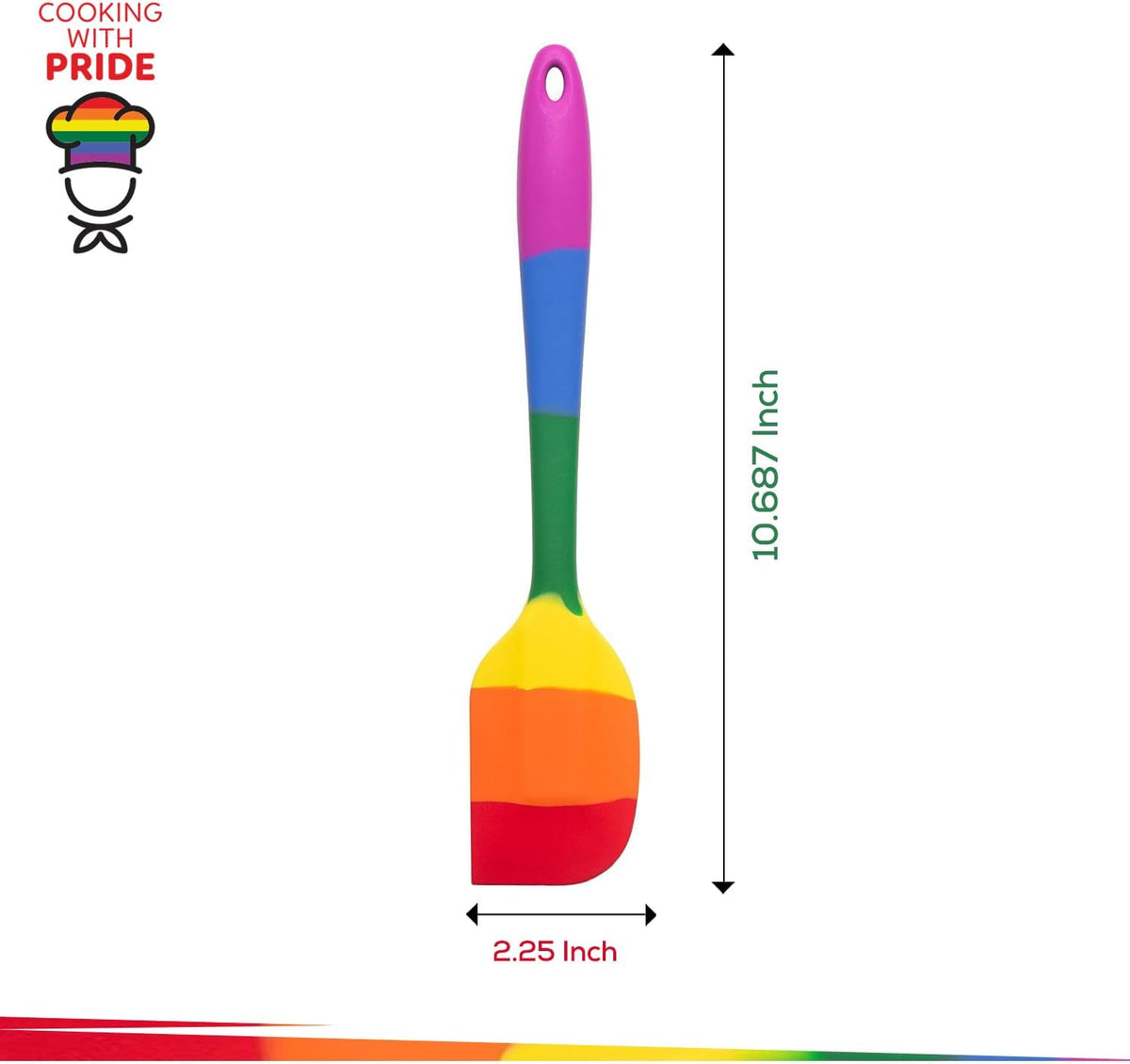 Cooking With Pride Non-Stick Pastry Brush, Heat-Safe Silicone With Iron Core, 8.5-Inch